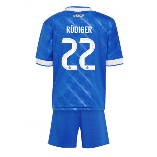 Real Madrid Antonio Rudiger #22 Tredjeställ Barn 2025-26 Kortärmad (+ Korta byxor) Real Madrid Antonio Rudiger #22 Tredjeställ Barn 2025-26 Kortärmad (+ Korta byxor)